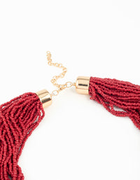 Red Beaded Layered Necklace - link has visual effect only