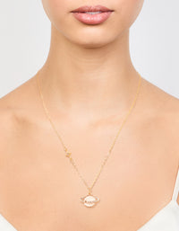 Gold Enamel Planet Drop Necklace - link has visual effect only