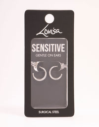 Surgical Steel Graduating Thick Hoop Earrings - link has visual effect only