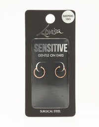 Rose Gold Plated Surgical Steel Medium Sleeper Earrings 10 mm - link has visual effect only