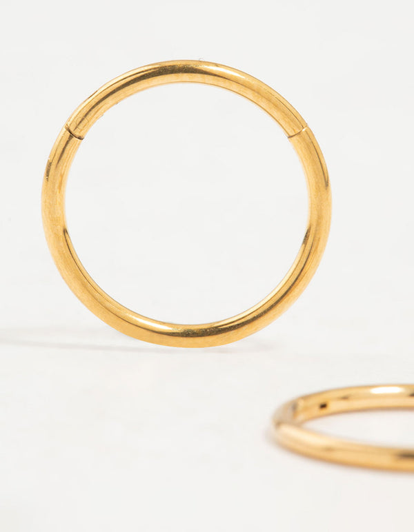 Gold Plated Surgical Steel Medium Sleeper Earrings 10 mm