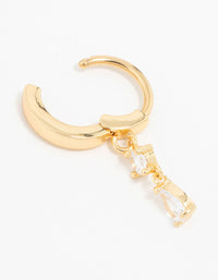 Gold Plated Surgical Steel Pear Cubic Zirconia Drop Belly Ring - link has visual effect only