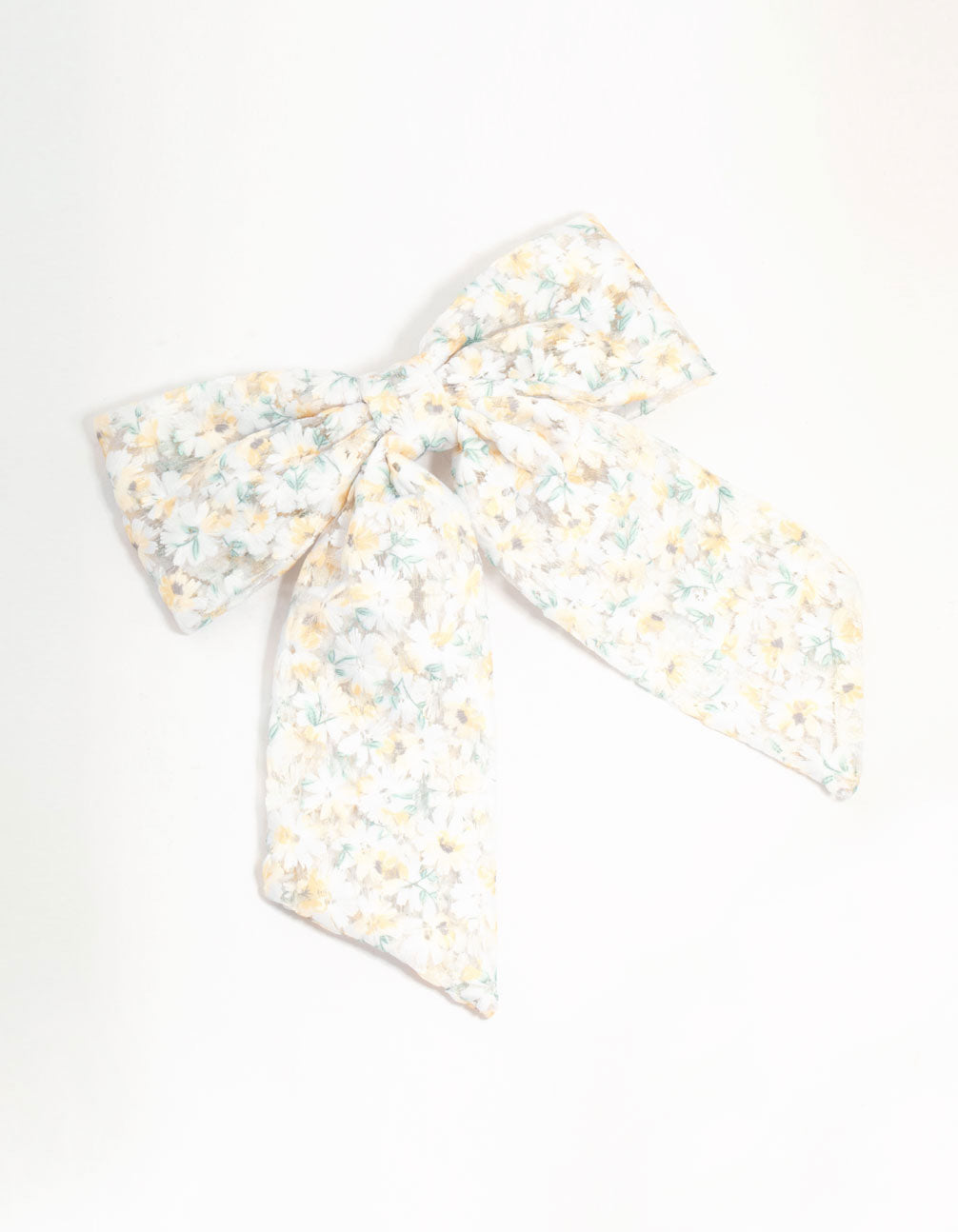 Medium Floral Fabric Bow Clip