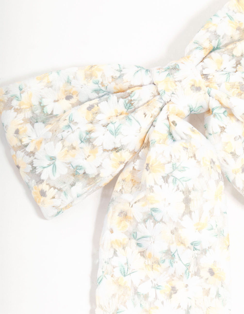 Medium Floral Fabric Bow Clip
