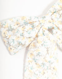 Medium Floral Fabric Bow Clip - link has visual effect only