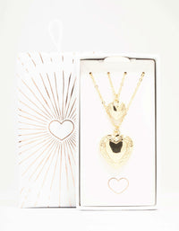 Gold Filigree Locket Necklaces 2-Pack - link has visual effect only