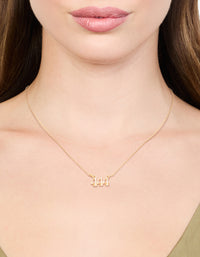 Gold Plated Cubic Zirconia 444 Angel Number Necklace - link has visual effect only