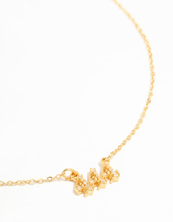 Gold Plated Cubic Zirconia 444 Angel Number Necklace