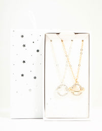 Mixed Metals Diamante Planets Necklaces 2-Pack - link has visual effect only