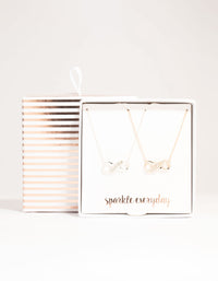Mixed Metal Diamante Infinity Necklace 2-Pack - link has visual effect only