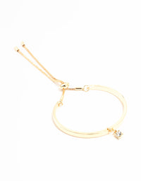 Gold Solitaire Diamante Gold Toggle Bracelet - link has visual effect only