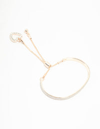 Rose Gold Glitter & Heart Toggle Bracelet - link has visual effect only