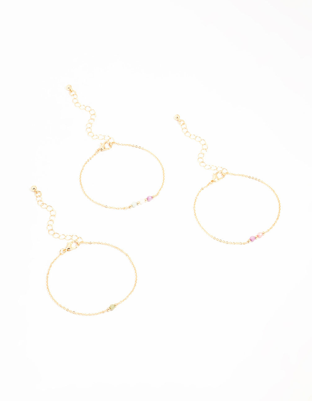 Gold Faceted Bead Bracelets 3-Pack