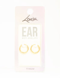 Gold Plated Titanium Medium Classic Hoop Earrings - link has visual effect only