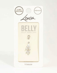 Titanium Marquise Diamante Drop Belly Bar - link has visual effect only