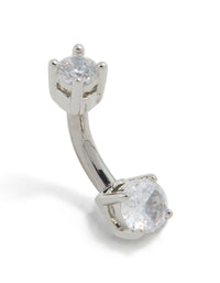 Titanium Mini Round Cubic Zirconia Belly Bar - link has visual effect only