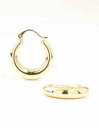Gold Plated Large Smooth Chunky Hoop Earrings - link has visual effect only