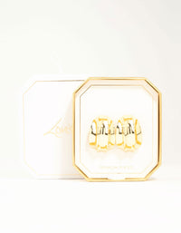 Gold Plated Chubby Wavy Hoop Earrings - link has visual effect only