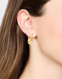 Waterproof Gold Plated Stainless Steel Oval Hoop Earrings - link has visual effect only