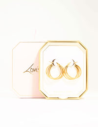 Waterproof Gold Plated Stainless Steel Triple Imitation Hoop Earrings - link has visual effect only