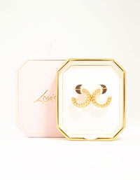 Waterproof Gold Plated Stainless Steel Medium Braided Hoop Earrings - link has visual effect only