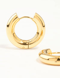 Waterproof Gold Plated Stainless Steel Small Chunky Huggie Earrings - link has visual effect only