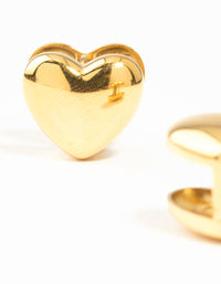 Waterproof Gold Plated Stainless Steel Sandwich Heart Huggie Earrings - link has visual effect only