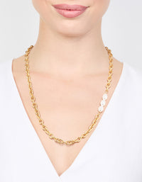 Waterproof Gold Plated Stainless Steel Cable Necklace - link has visual effect only