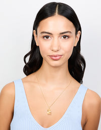 Waterproof Gold Plated Stainless Style Rectangular Ray Pendant Necklace - link has visual effect only