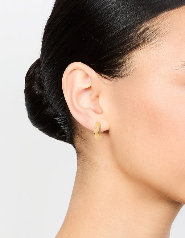 Waterproof Gold Plated Stainless Steel Hoop Earrings