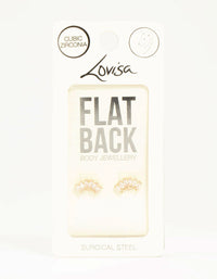 Gold Plated Surgical Steel Curved Cubic Zirconia Flat Backs - link has visual effect only