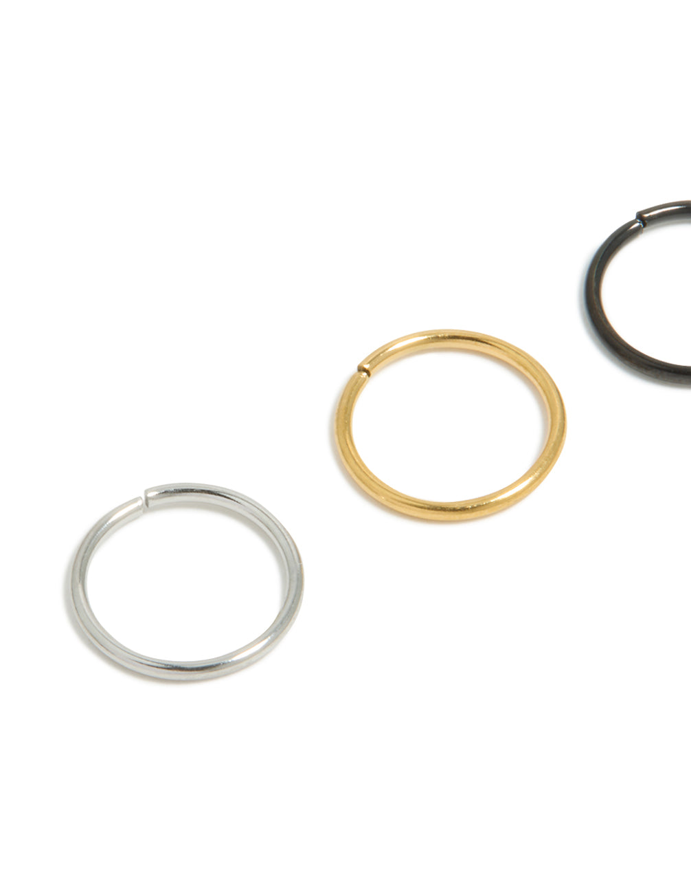 Plain Surgical Steel Nose Rings 4-Pack