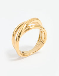 Waterproof Gold Plated Stainless Steel Multi Row Wrap Ring - link has visual effect only