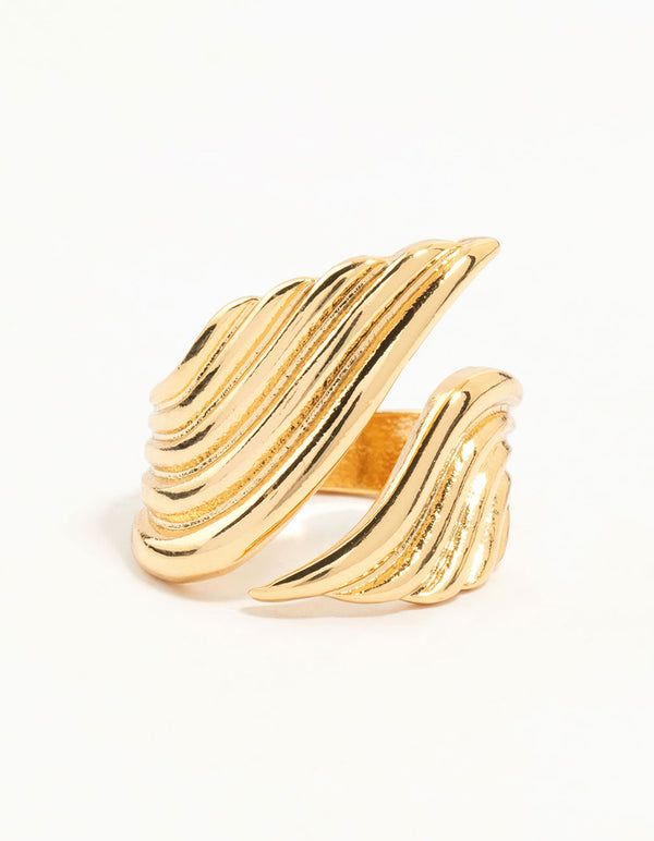 Gold Plated Open Curve Wrapped Ring