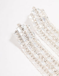 Silver Cubic Zirconia Cup Chain Silver Drop Earrings - link has visual effect only