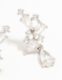 Silver Cubic Zirconia Drop Stud Earrings - link has visual effect only