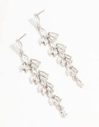 Silver Chandelier Cubic Zirconia Drop Earrings - link has visual effect only
