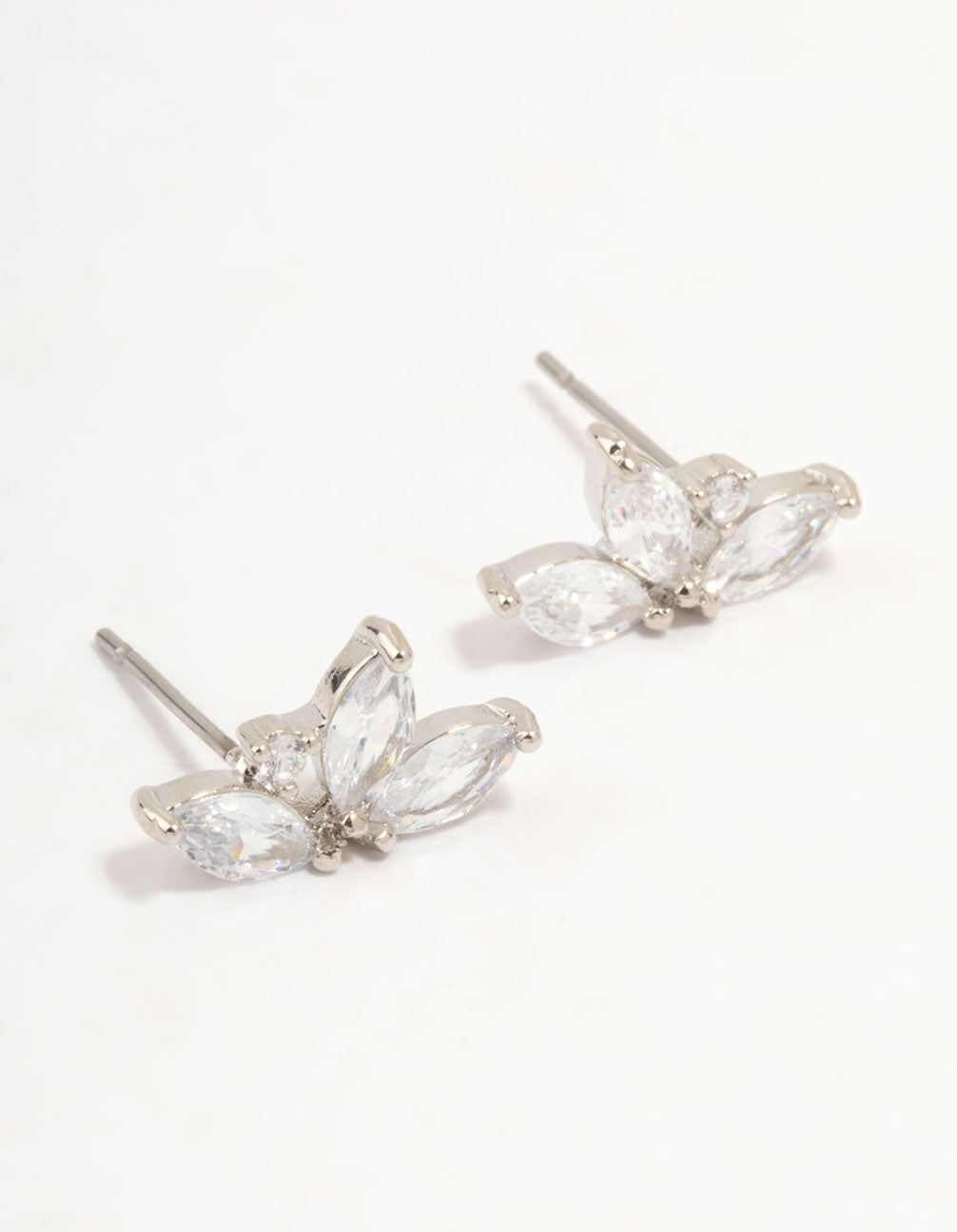 Silver Small Cubic Zirconia Stud Earrings