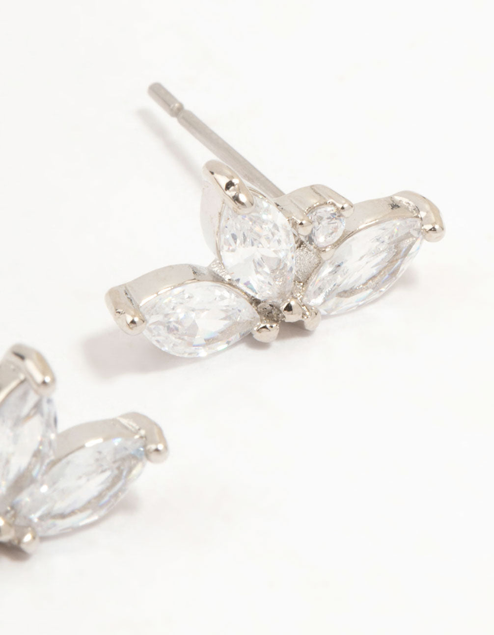 Silver Small Cubic Zirconia Stud Earrings