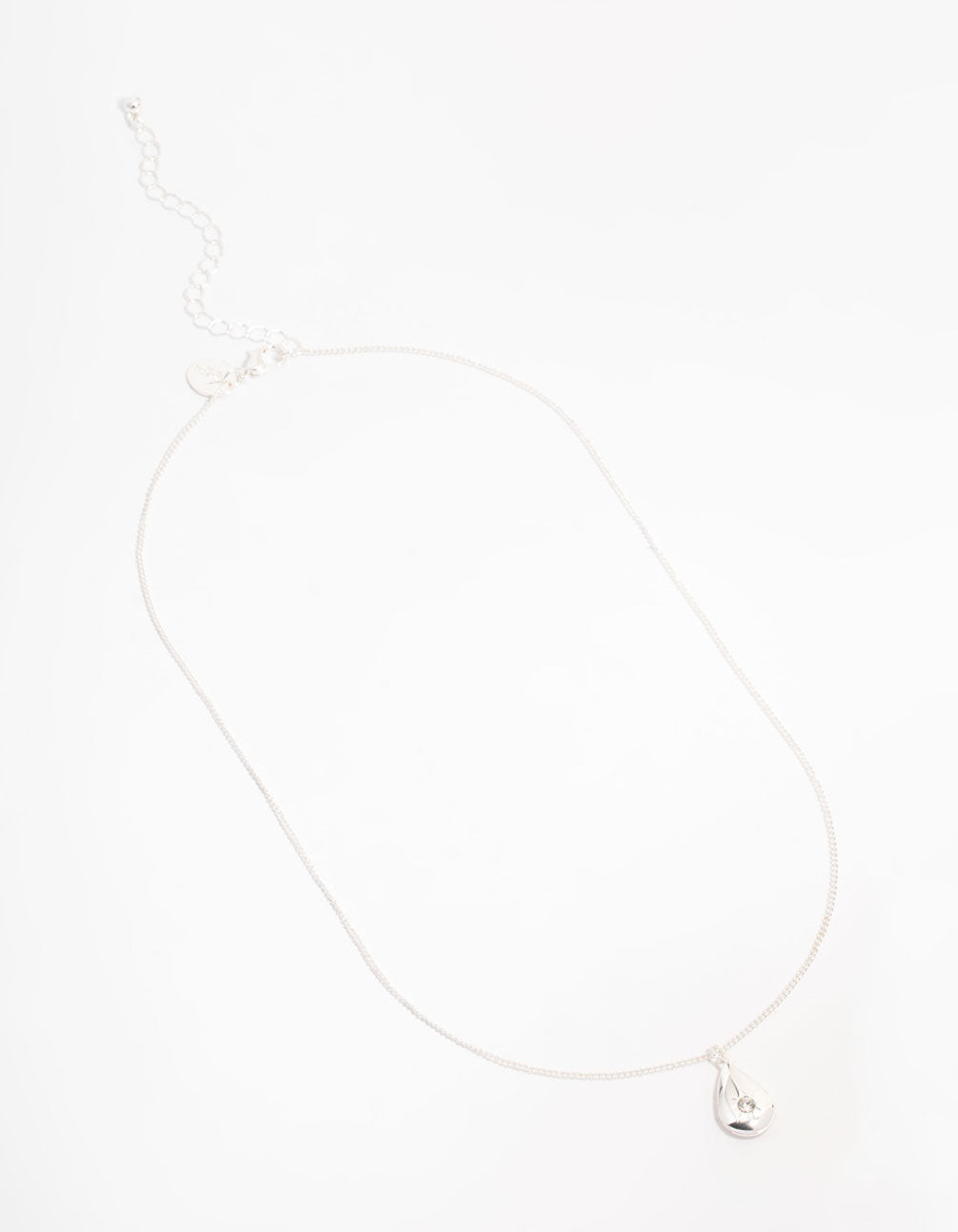 Silver Pear Shaped Locket Necklace