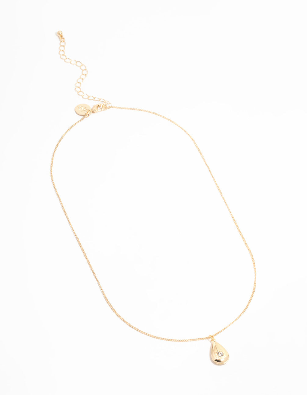 Gold Pear Shaped Locket Necklace