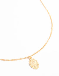 Gold Ornate Mary Oval Necklace - link has visual effect only