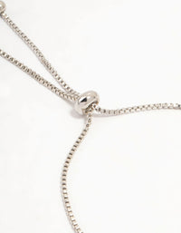 Silver Plated Cubic Zirconia Floral Toggle Bracelet - link has visual effect only