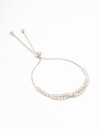 Silver Cupchain Cubic Zirconia Twisted Toggle Bracelet - link has visual effect only