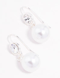 Silver Pearl & Czech Bohemia Crystal Drop Earrings - link has visual effect only