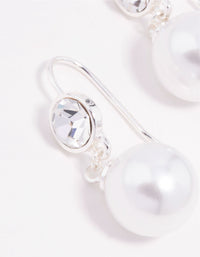 Silver Pearl & Czech Bohemia Crystal Drop Earrings - link has visual effect only