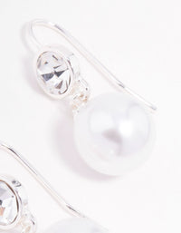 Silver Pearl & Czech Bohemia Crystal Drop Earrings - link has visual effect only