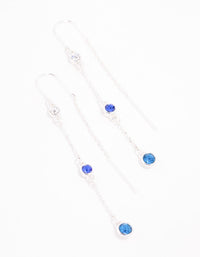 Blue Czech Bohemia Crystal Station Drop Earrings - link has visual effect only