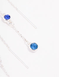 Blue Czech Bohemia Crystal Station Drop Earrings - link has visual effect only