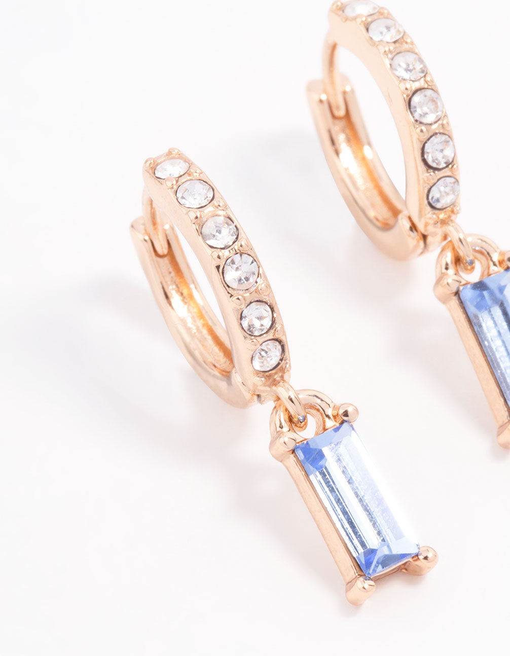 Blue Czech Bohemia Crystal Huggie Earrings